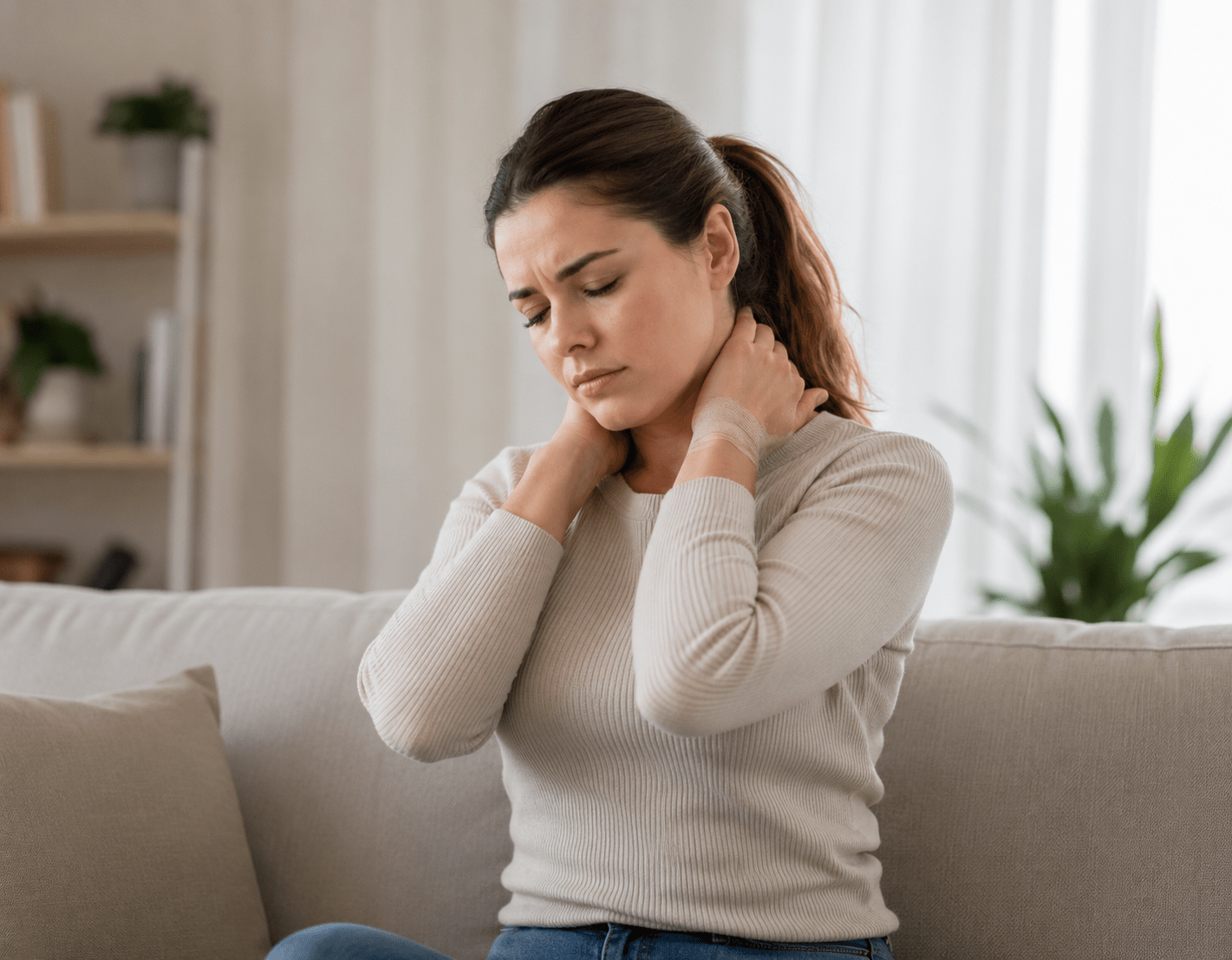 woman with neck pain