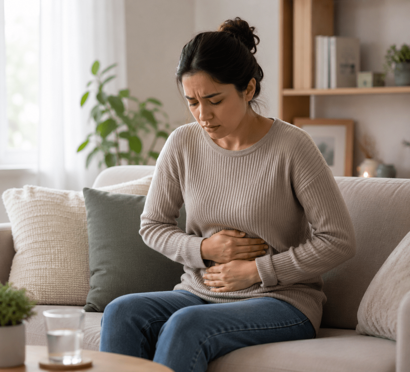 woman with stomachache